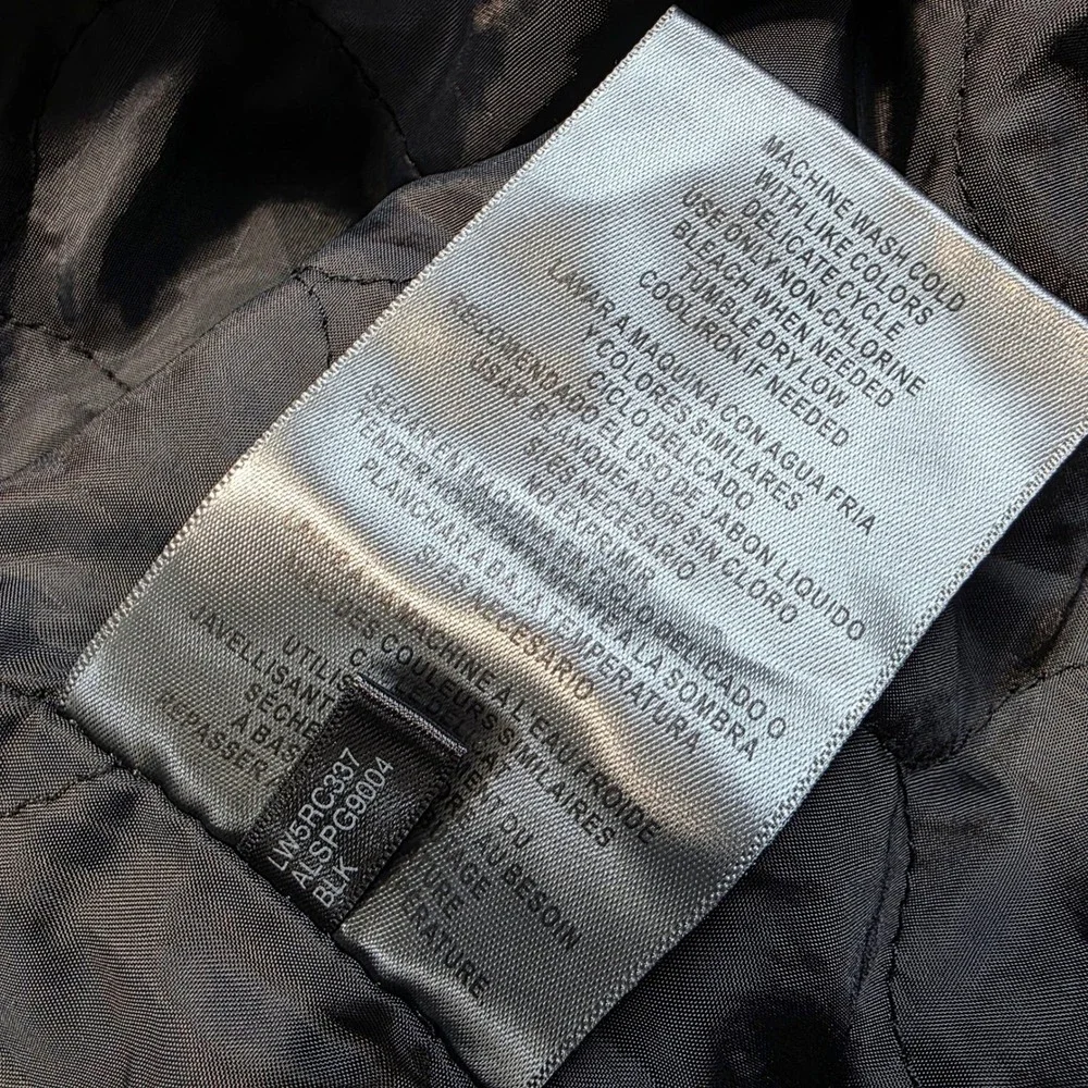 Levi's Women Medium Black Denim Field Jacket Hooded‎ Military Utility Cargo Coat